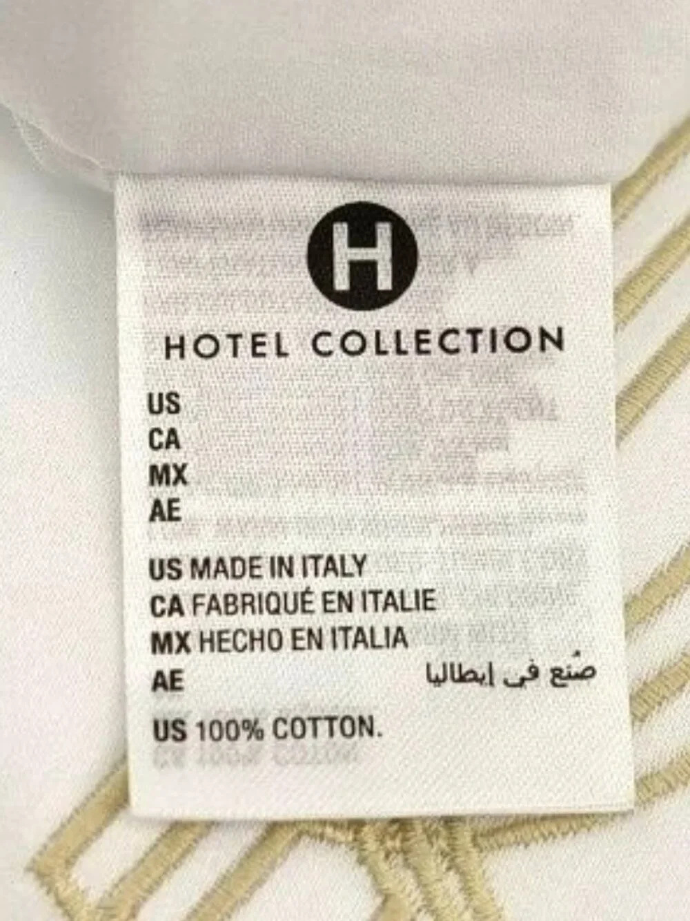 Hotel Collection Portofino White/Soft Gold FULL/QUEEN Duvet & Shams Set